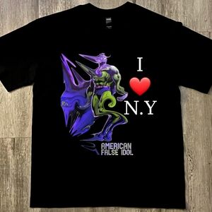 "I ❤ N.Y. American False Idol" graphic tee, black, cotton, unisex large